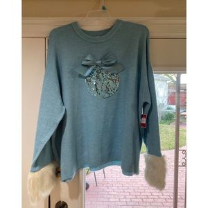 Beautiful blue holiday sweater